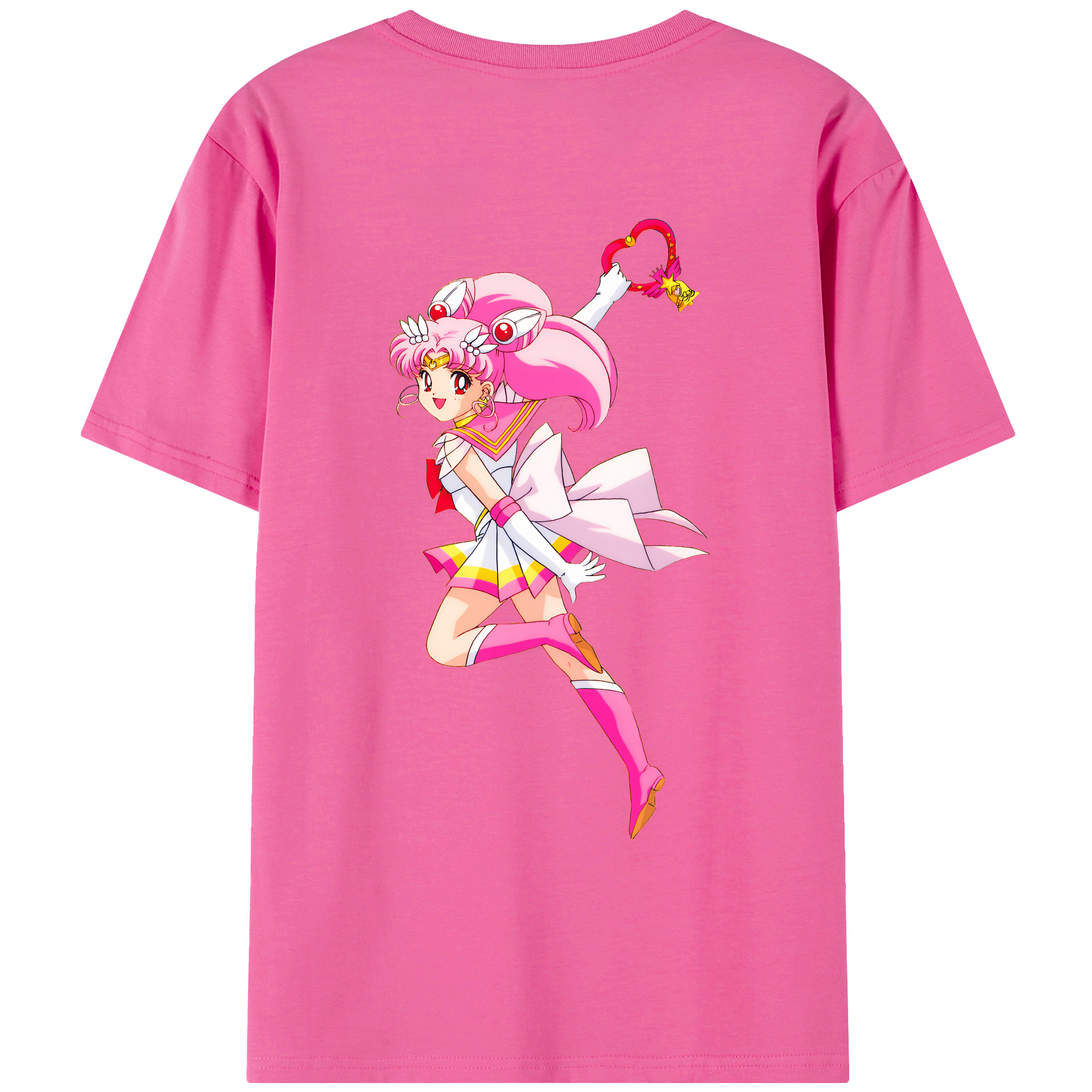 （画像用） 美少女戦士セーラームーン ちびうさ Sailor Moon Chibiusa Tsukino Usagi Small Lady Serenity レディース半袖Tシャツ(バックプリント)